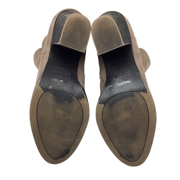 Banboo Avenge Women’s 6.5 Tan Brown Faux Suede Leather Ankle Boots Botties Heel - Picture 8 of 11